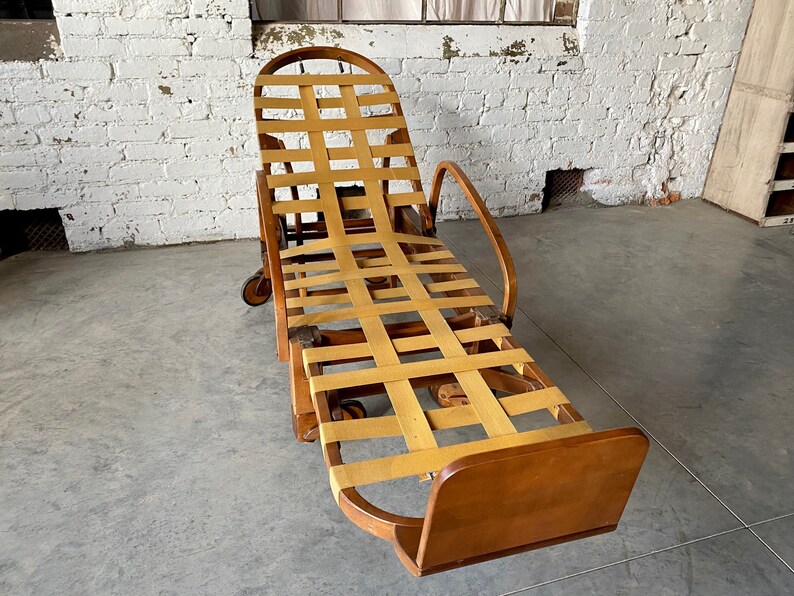 Midcentury Lounger, Sanatorium, Vintage Medical, Lounge Chair, Rare and