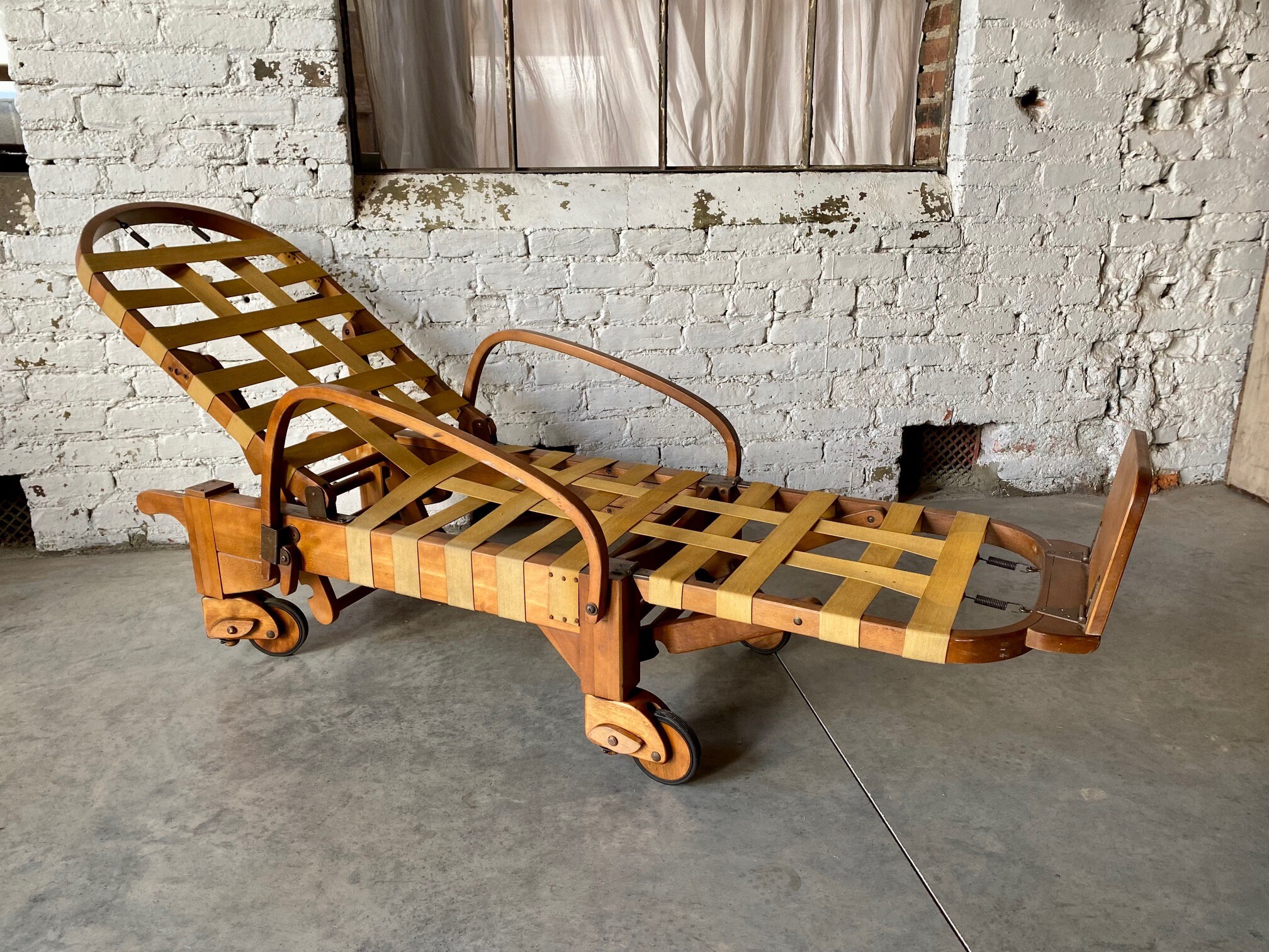 Midcentury Lounger, Sanatorium, Vintage Medical, Lounge Chair, Rare and