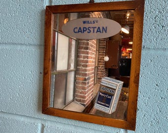 Wills's Capstan navy cut cigarettes framed advertising mirror circa 1940s/50s