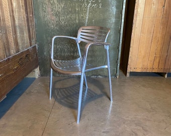 Toledo Chair Jorge Pensi for Amat, Made in Spain, Aluminum Modernist 1980s Stackable Patio Chair