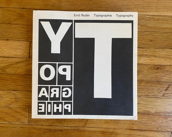 Typography Book/ Manual of Design/ Emil Ruder /German, English, French text / 1960s