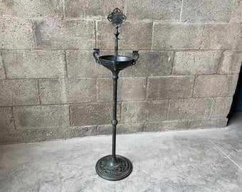 Antique Smoking Stand by Oscar Bach, Bronze Cigar Stand c. 1920s  / Art Deco Metalwork