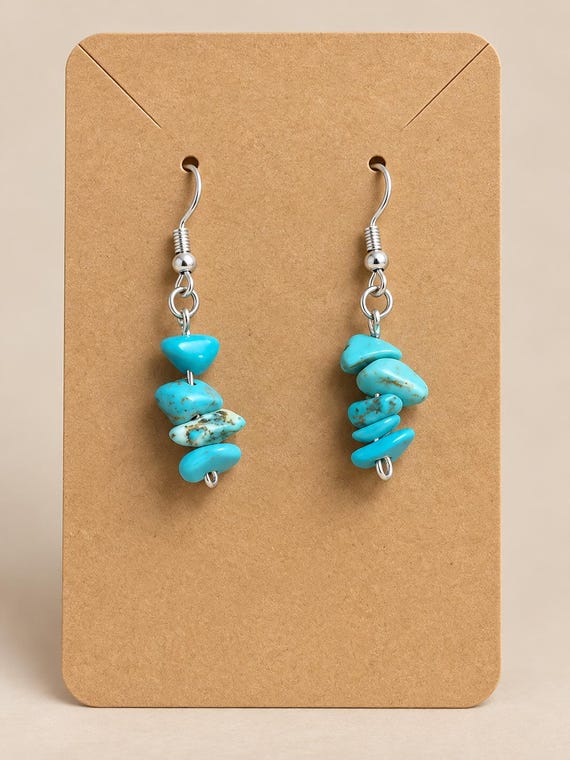 Turquoise Stone Earrings: Layered Boho Jewelry