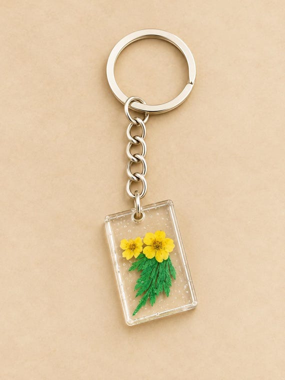 Flower Resin Keychain