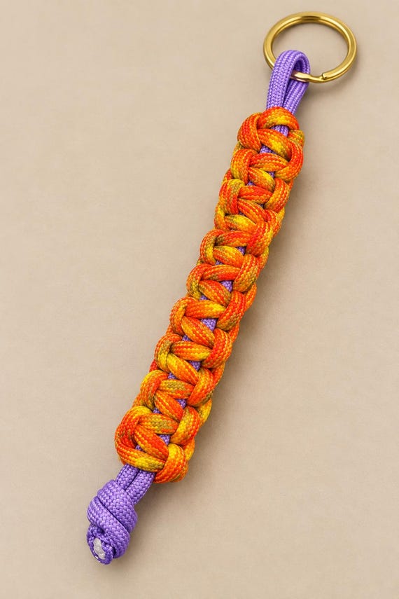 Handmade Paracord Keychain: Braided Survival Gear Accessory