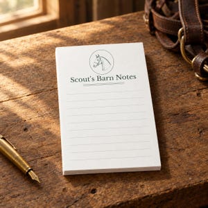 Custom Sticky Notes | Personalized Barn Notepad 4x6 | Hunter Green Horse Head | Gift for Her