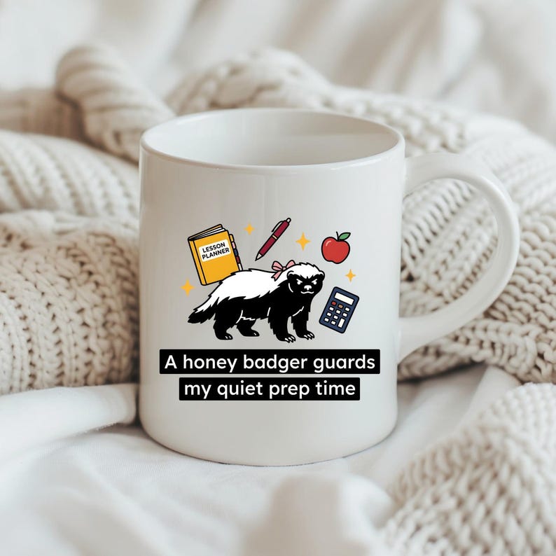 Lesson Prep Cartoon Honey Badger PNG Teachers Animal Gift Cartoon Digital Download Ratel ...