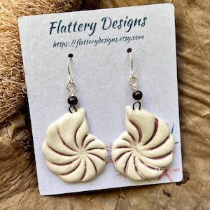 Nautilus Shell Porcelain Earrings