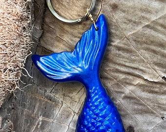 Resin Mermaid Tail Keychain