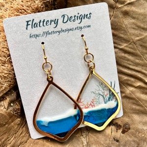 Ocean Resin Earrings image 1