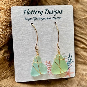 Blue Sea Glass Earrings