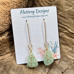 Blue Sea Glass Earrings
