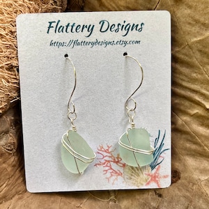 Blue Sea Glass Earrings
