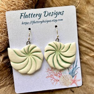 Nautilus Shell Porcelain Earrings