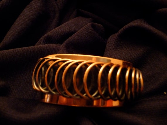Bracelet,copper coil bracelet, solid copper cuff. - image 1