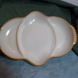 Fire King Ovenware White Divided Relish Dish