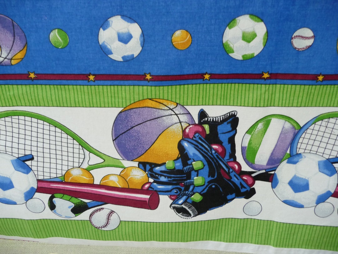 Fabric, Sports Theme Fabric, Bright, Colorful Sports Theme Fabric From Daisy Kingdom. Etsy