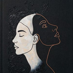 Può includere: Una copertina di libro nera intitolata REALIFESTACIÓN con il sottotitolo DESPIERTA TU PODER CREADOR. CREA TU REALIDAD. La copertina presenta un'illustrazione testurizzata di due volti di profilo, uno dipinto in bianco e uno in rame.