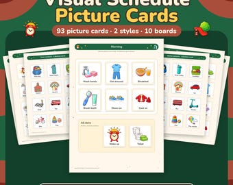Visual Schedule Picture Cards for Kids, Printable Routine Chart, First Then Board, Autism SEN, 2 Styles