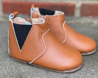Brown Zipper Boot