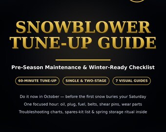 Snowblower Tune-Up Guide Ebook: Pre-Season Maintenance Checklist for Single & Two-Stage Snow Throwers