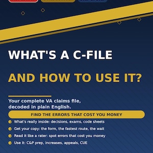 What's a C-File and How Do I Use It? VA Claims File Guide | Decode Your C-File, CP Exams, Ratings & Appeals | Veteran Benefits Ebook
