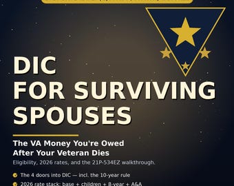 DIC for Surviving Spouses: The VA Money You Are Owed After Your Veteran Dies — 2026 Rates, 21P-534EZ Filing Walkthrough