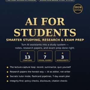 AI for Students Ebook: Smarter Studying, Research Workflows & Exam Prep Guide