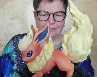 Flareon Poké statue - hand painted by artist