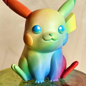 Pikachu Poké vmax statue - hand painted Rainbow Rare - artist Limited Edition