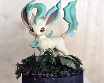 Leafeon Poké statue - hand painted by artist