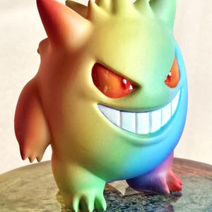 Gengar Poké ghost statue - hand painted Rainbow Rare - artist Limited Edition