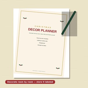 Christmas Decor Planner Printable | Room-by-Room Decorating Checklist, Lighting Plan & Storage Labels