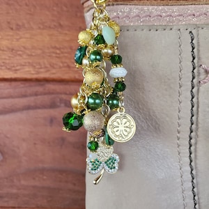 St. Patrick's Day / Good Luck Green, Gold, White Purse / Backpack / Journal Charm