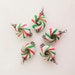 Peppermint Candy Glass Bead Wire Wrapped Dangles; Red, Green and White Swirl Peppermint Beads; Approx. 30mm, 5pcs/5.00