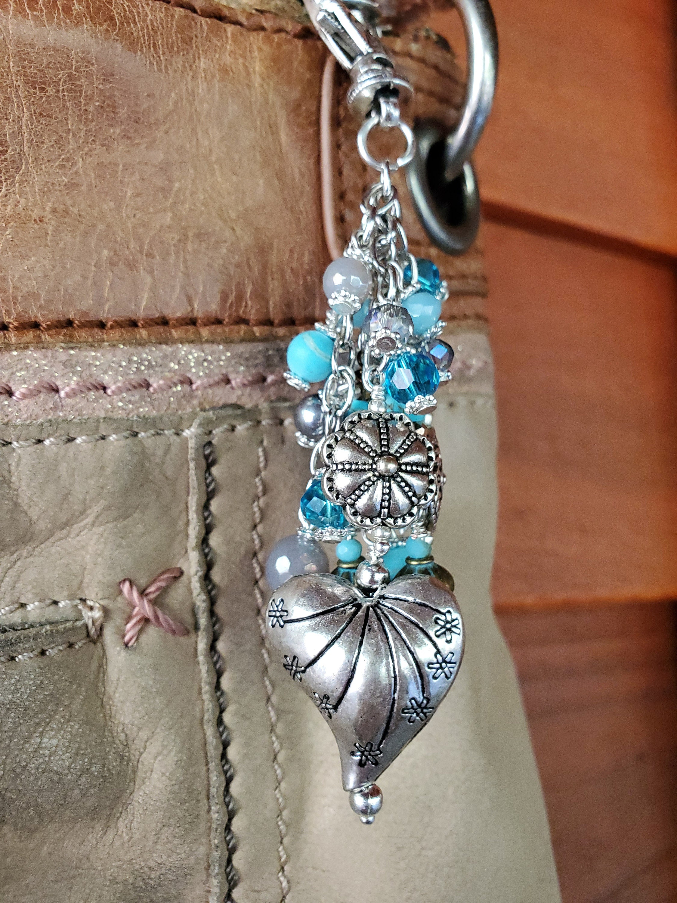 Silver Boho Sunflower Western Turquoise Zipper Pull for Backpacks, Cute  Purse Charms, Unique Custom Handbag Jewelry, Personalized Zipper Charms