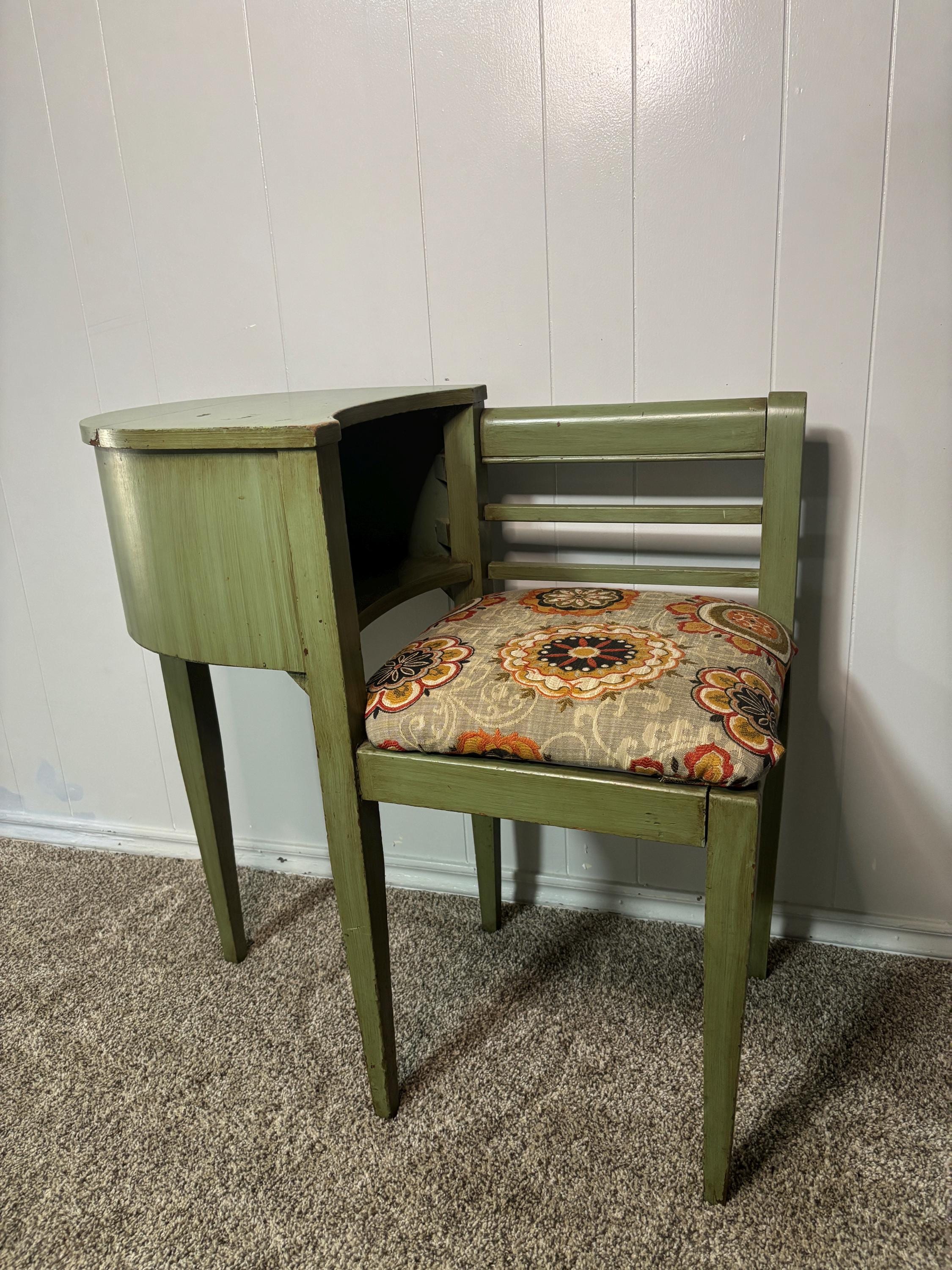 Vintage Telephone Table and Chair - Etsy
