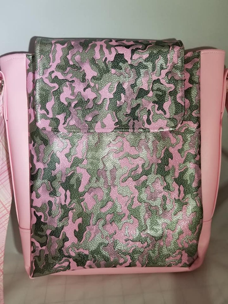 Pink Camo Cross Body Purse. Made From Vinyl and Cotton. Roomy Etsy