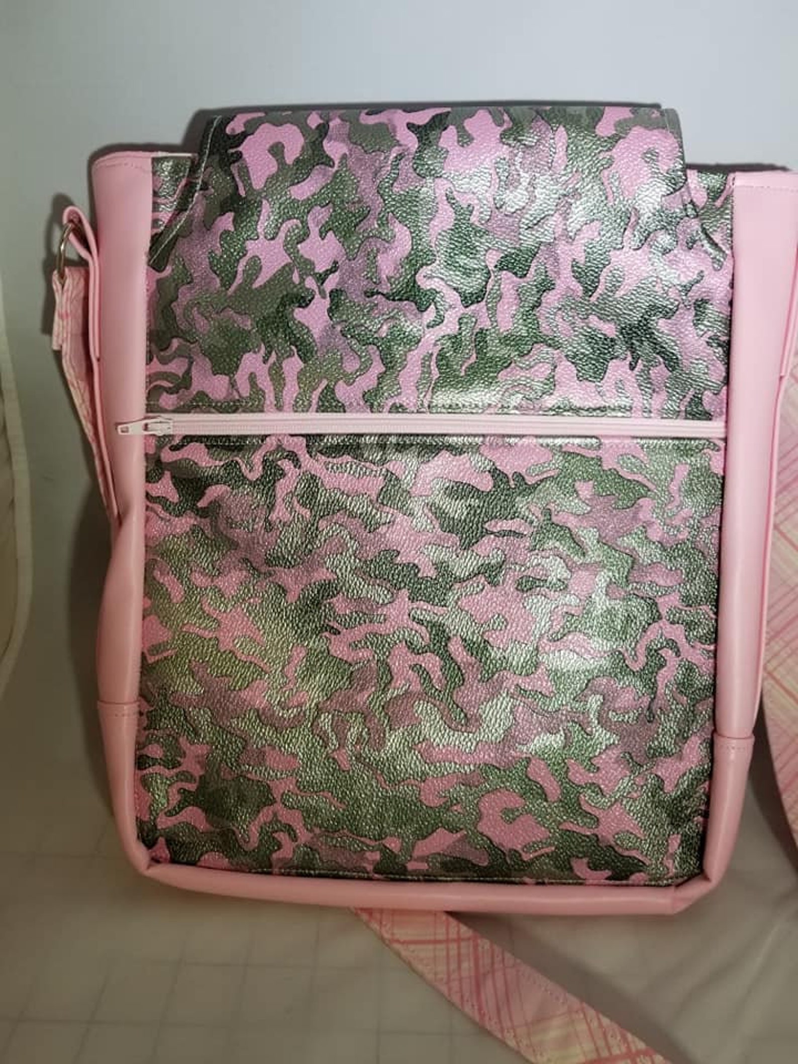 Pink Camo Cross Body Purse. Made From Vinyl and Cotton. Roomy Etsy