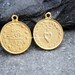 2 ethnic pendants old money detailed coin 22k matte Gold plated over brass orient signature Replica Turkish Jewellery supplies mdla72