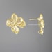 Post Stud connector earrings flower shiny Gold Plated with bail link blanks setting Turkish Jewellry findings ST23B