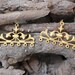 2 Fleur De Lis chandelier pendant connector 6 loops 22k matte gold plated multi strand turkish jewellery supplies mdla458