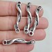 4 bar connectors twisted Matte silver plated 40mm stick link turkish jewellery findings supplies mdla123b