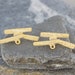 Post stud connector earrings 22k matte and shiny gold Plated over Brass bar stick statement Turkish jewellery findings mdla555