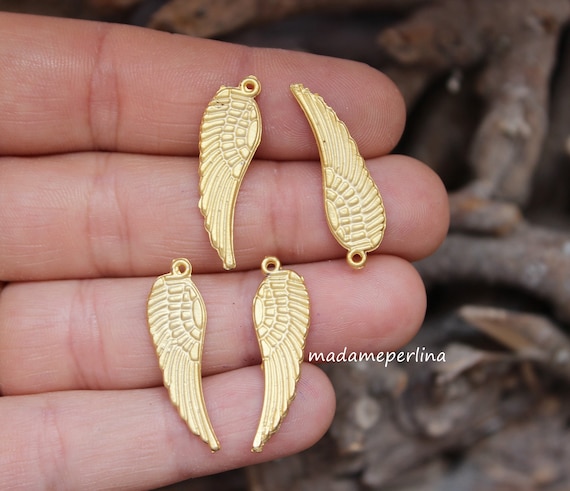 6pcs Golden Angel Wings Charm for Jewelry Making Pendant DIY Jewelry Finding