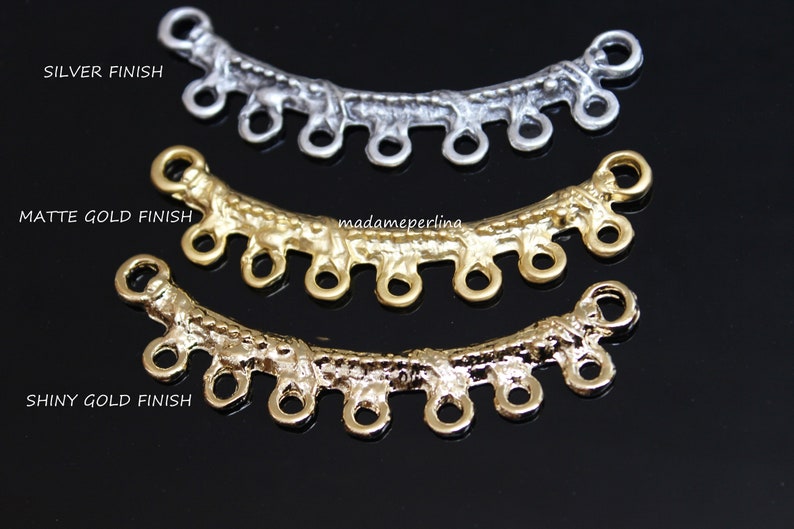 1 Pendant connector Large Necklace chandelier Matte Silver Plated Bib blank Turkish jewellery supplies findings mdla851B