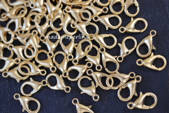 Matte Gold Tone over Pewter Clasps Findings 6 Piece Set