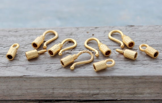 Matte Gold Tone over Pewter Clasps Findings 6 Piece Set