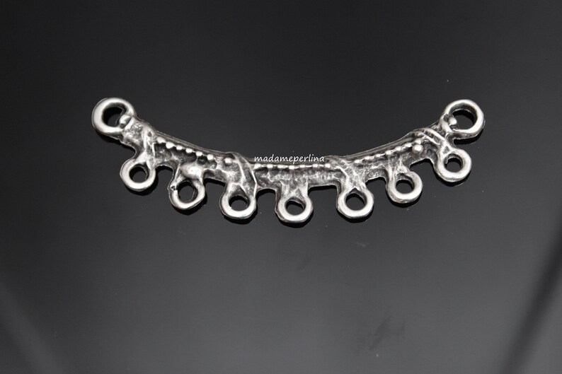 1 Pendant connector Large Necklace chandelier Matte Silver Plated Bib blank Turkish jewellery supplies findings mdla851B