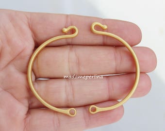 Bracelet bar connector 22k matte gold plated Curve hook link Turkish jewellery supplies findings mdla478